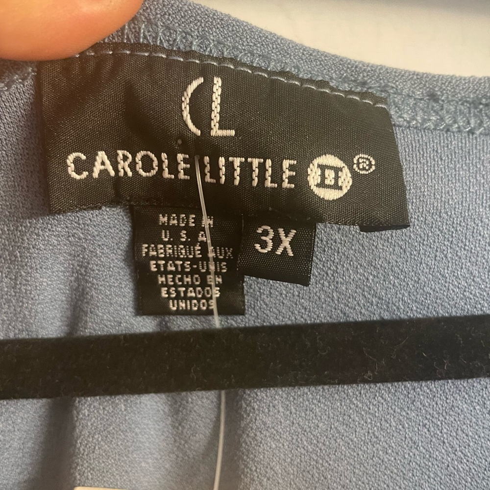 CL Carole Little NWT Ultra Flattering & Comfy Slate Blue Jersey Shirt, 3X, XXXL - Picture 2 of 7